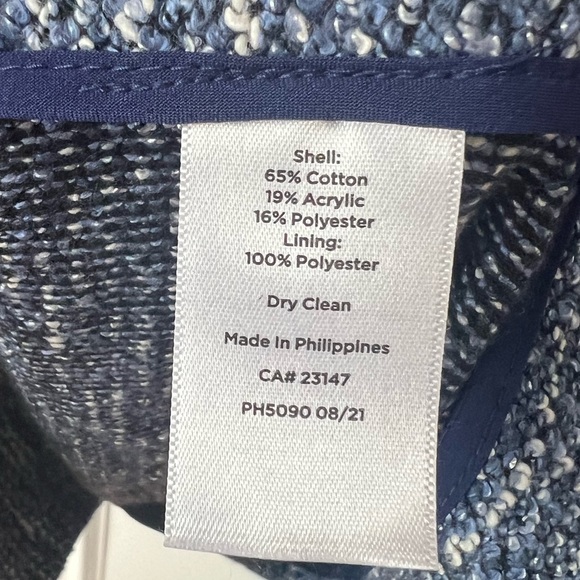 Talbots Women’s Navy Blazer Tweed Double Breasted Size 14 Career Business - Picture 7 of 7